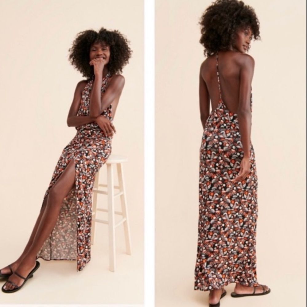 Free People Floral Maxi Dress - Black and White